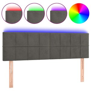 vidaXL Tête de lit à LED Gris foncé 144x5x78/88 cm Velours