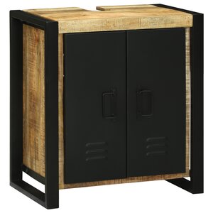 vidaXL Meuble sous lavabo 55x35x60 cm Bois massif en manguier brut