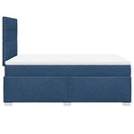 vidaXL Sommier à lattes de lit avec matelas bleu 120x190 cm tissu