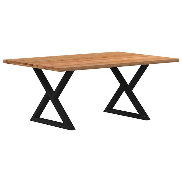 vidaXL Table à manger marron clair bois de chêne massif rectangulaire