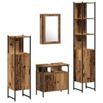 vidaXL Ensemble de meubles de salle de bain 4 pièces - Bois ancien