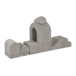 Château de jeux velours côtelé beige avec piscine 150 balles or nacré