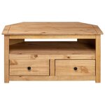 vidaXL Meuble TV d'angle 93x49x49 cm Pin solide Assortiment Panama