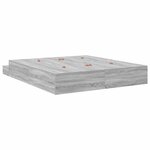 vidaXL Cadre de lit avec rangement Sonoma gris 236 5 x 180 x 31 5 cm
