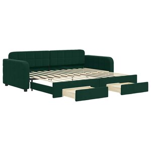 vidaXL Lit de jour avec gigogne et tiroirs sans matelas 90x200 cm