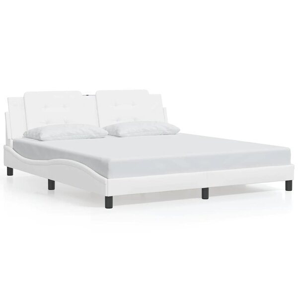 vidaXL Cadre de lit sans matelas Zadar blanc 180x200 cm similicuir