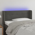 vidaXL Tête de lit à LED Gris foncé 83x16x78/88 cm Velours