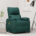 vidaXL Fauteuil de massage Vert foncé Tissu