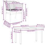 vidaXL Ensemble à manger de jardin 5 Pièces noir résine tressée verre