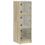 vidaXL Buffet avec portes en verre chêne sonoma 35x37x109 cm