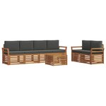 vidaXL Ensemble de canapés d'extérieur 7 pc Naturel et Anthracite