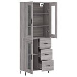 vidaXL Buffet haut Sonoma gris 69 5x34x180 cm Bois d'ingénierie