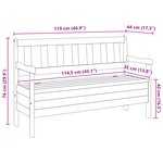 Banc extérieur vidaXL Acacia 119x76x44 cm en bois massif de pin