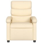 vidaXL Fauteuil inclinable Crème Tissu