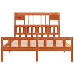 vidaXL Lit bibliothèque sans matelas cire marron 160x200 cm pin massif