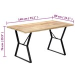 vidaXL Table de salle à manger 140x80x76 cm Bois de manguier massif