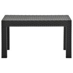 vidaXL Table de jardin Anthracite 58x58x41 cm PP Rotin