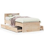 vidaXL Cadre de lit sans matelas avec tête de lit 100x200 cm bois pin