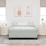 vidaXL Cadre de lit avec matelas Gris clair 160 x 200 cm tissu