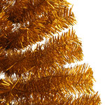 vidaXL Demi sapin de Noël artificiel avec support doré 180 cm PET