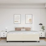 vidaXL Cadre de lit avec matelas Crème 200 x 200 cm Faux cuir