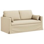 vidaXL Ensemble de Canapés 2 pc Crème tissu