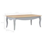 vidaXL Table basse Gris et marron 110 x 60 x 40 cm Bois de pin massif