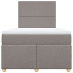 vidaXL Sommier à lattes de lit avec matelas Taupe 120x200 cm Tissu