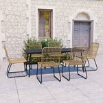 vidaXL Ensemble à manger d'extérieur 7 Pièces résine tressée et verre