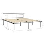 vidaXL Cadre de lit sans matelas gris métal 180x200 cm