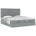 VidaXL Cadre de lit ottoman et matelas gris clair 160x200cm tissu
