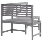 vidaXL Banc d'angle de jardin Gris 140 cm Bois solide d'acacia