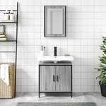 vidaXL Ensemble de meubles de salle de bain 2 Pièces Sonoma gris