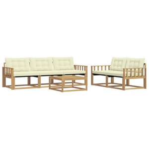 vidaXL Ensemble de canapés d'extérieur 6 pc Blanc et crème