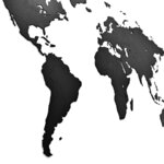 Mimi innovations décoration carte du monde murale bois noir 130x78 cm