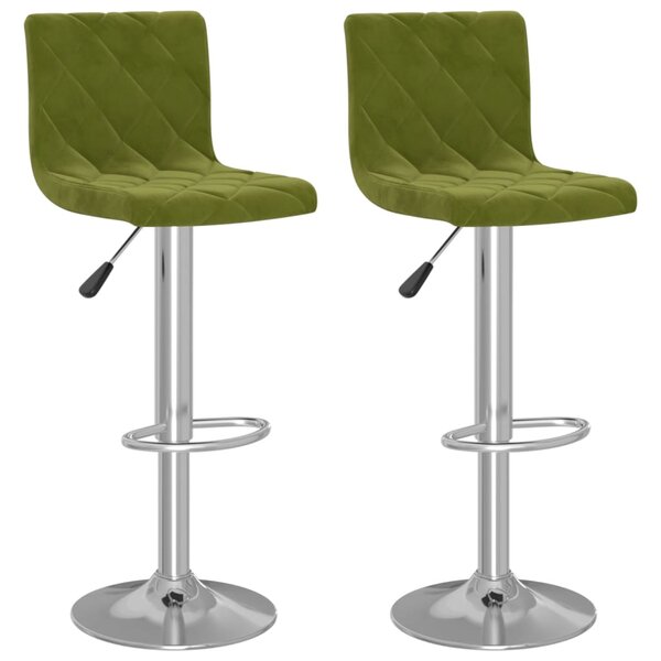 vidaXL Tabourets de bar lot de 2 vert clair velours