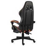 vidaXL Fauteuil de jeux vidéo et repose-pied Noir et orange Similicuir