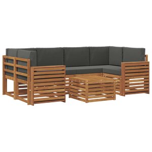 vidaXL Ensemble de canapés d'extérieur 7 Pièces Naturel et Anthracite