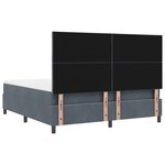Lit à ressorts vidaXL avec matelas gris foncé super king en velours