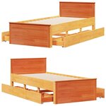 vidaXL Cadre de lit sans matelas avec tête de lit 90x190cm bois de pin