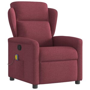 vidaXL Fauteuil de massage inclinable Rouge bordeaux Tissu