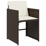 vidaXL Ensemble à manger de jardin et coussins 9 Pièces marron poly rotin