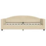 vidaXL Lit de jour avec gigogne et tiroirs crème 80x200 cm tissu