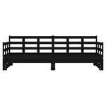 vidaXL Lit coulissant Noir Bois de pin solide 2x(90x190) cm