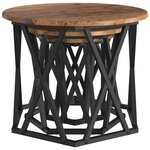 vidaXL Table d'appoint empilable 3 Pièces Bois Ancien