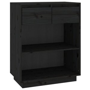 vidaXL Armoire console Noir 60x34x75 cm Bois de pin solide