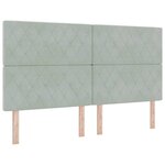 vidaXL Lit à ressorts avec matelas Gris clair 180 x 200 cm Velours