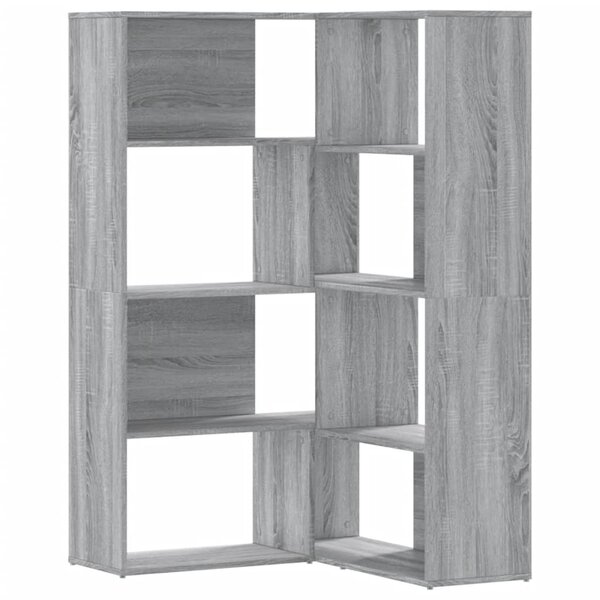 vidaXL Bibliothèque d'angle à 4 niveaux sonoma gris bois d'ingénierie
