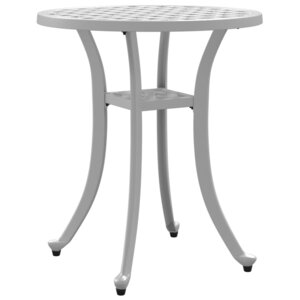 vidaXL Table de jardin blanc Ø48x53 cm aluminium coulé