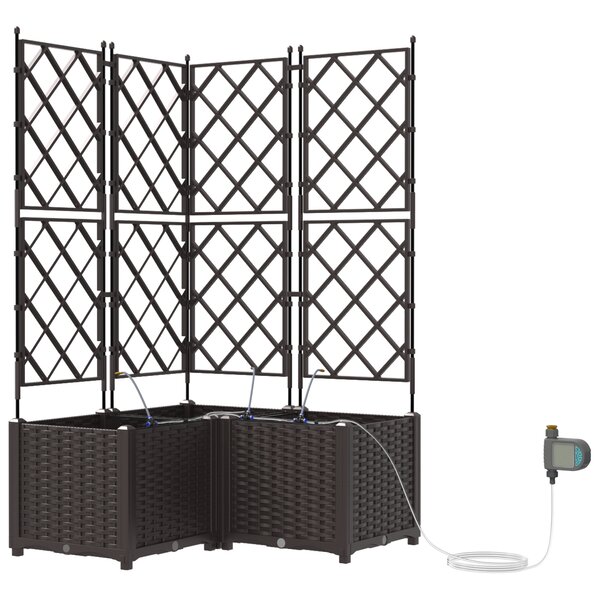 vidaXL Jardinières de jardin 1 pc Marron 80 x 80 x 142 cm Plastique